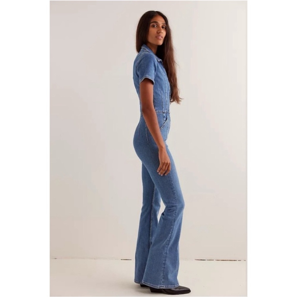 Free People We The Free Women's Jayde Flare Jumpsuit, Sunburst Blue, size XL - Picture 16 of 16